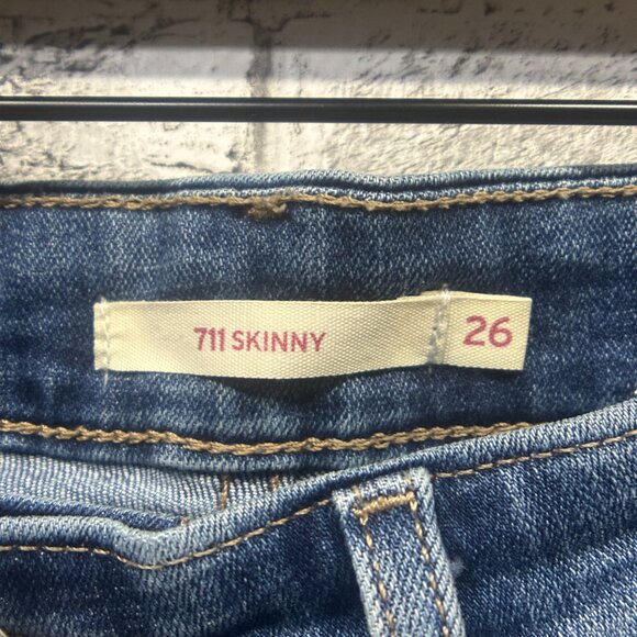 EUC Levi's Women 711 Skinny Jeans Lapis Hawaii Blue Size 26 - Picture 11 of 16